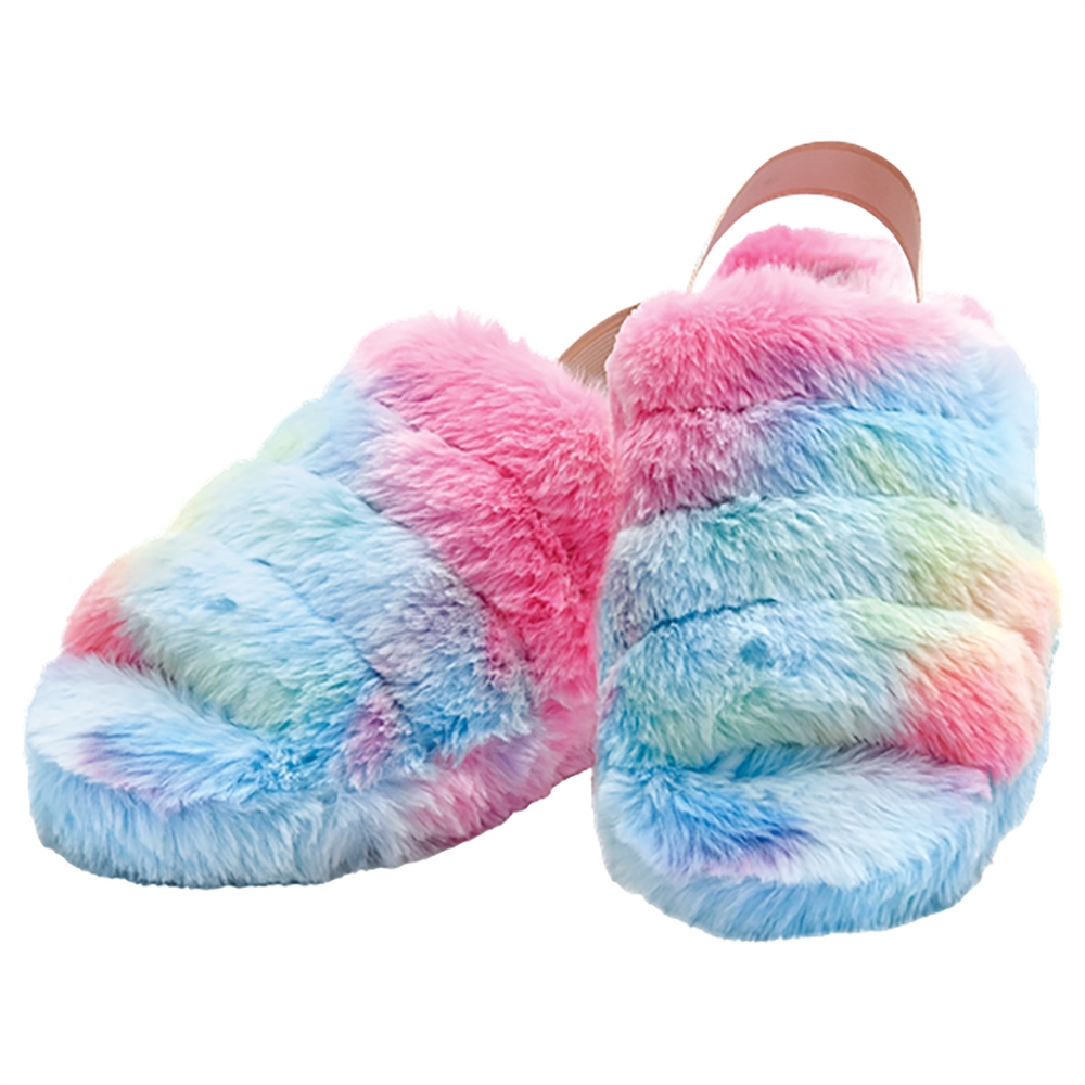 Iscream Rainbow Furry Slippers