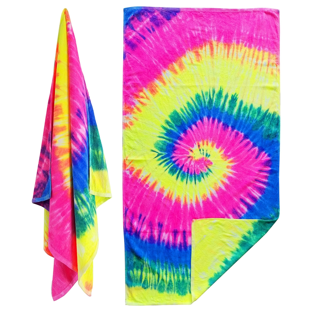 Tie-Dye Terry Beach Towel