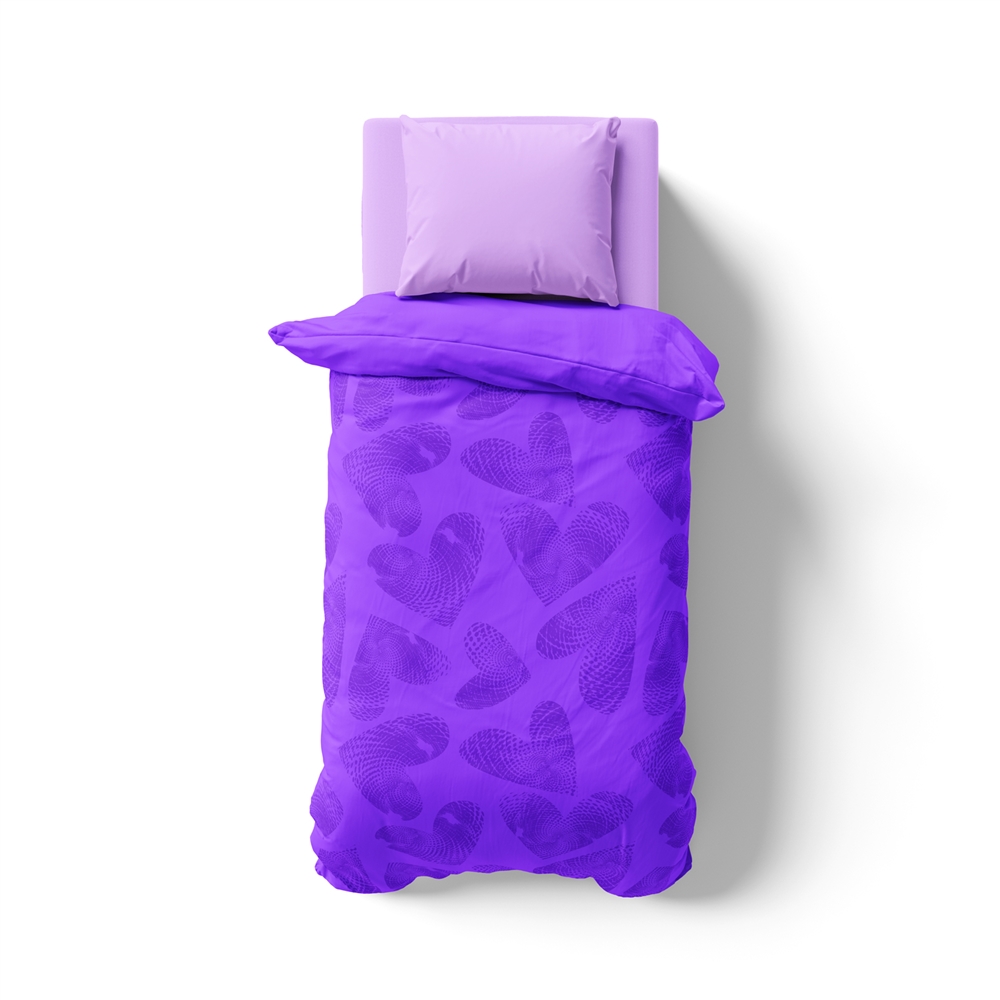 Purple Hearts Premium Printed Comforter