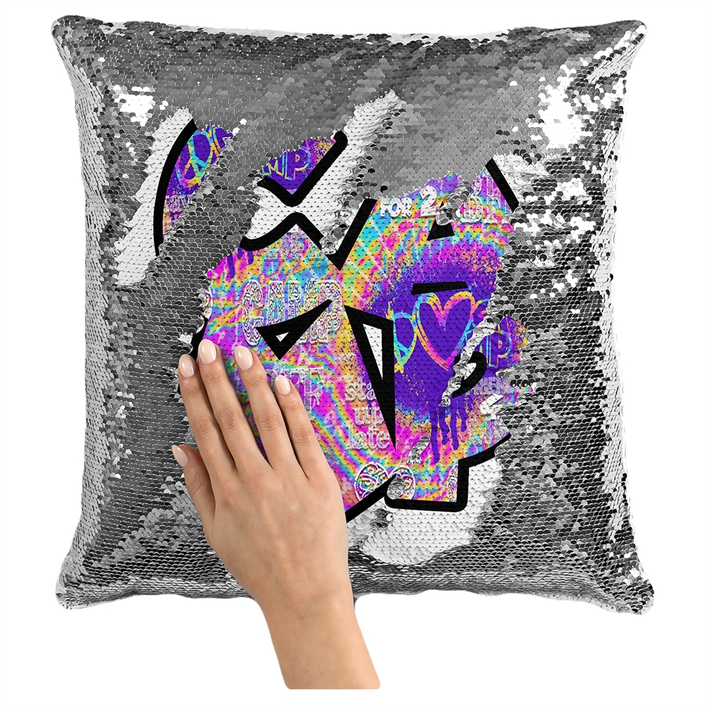 Penelope Wildberry Sequin Throw Pillow