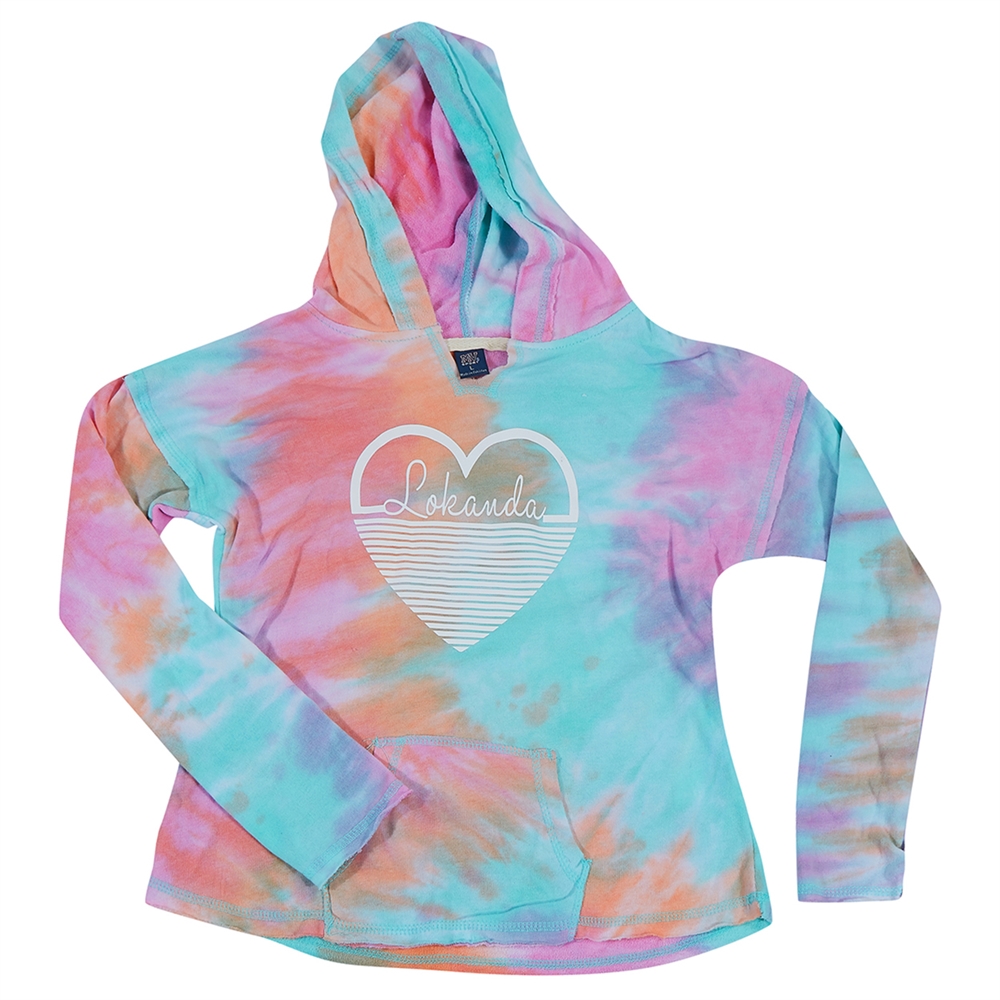 Bunx Striped Heart Tie-Dye Hoodie