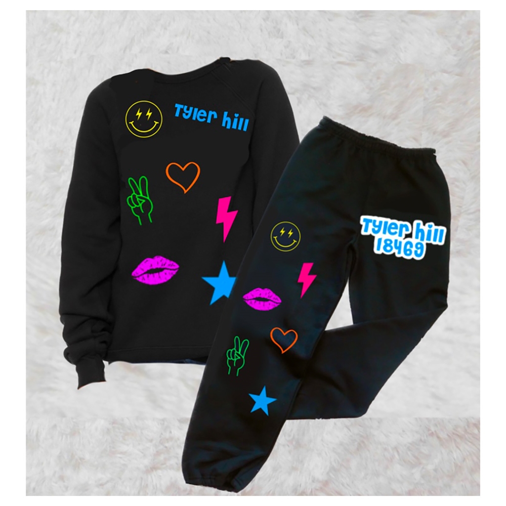 Decked Out Apparel Black Neon Sweatpants