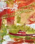 Boat & Bridge, Red Fog