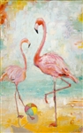 Beachball flamingos