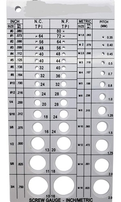 Bolt Measuring Tool Card