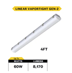 Halco 28111 4ft LED vaportight fixture selectable wattage and CCT IP65 industrial lighting