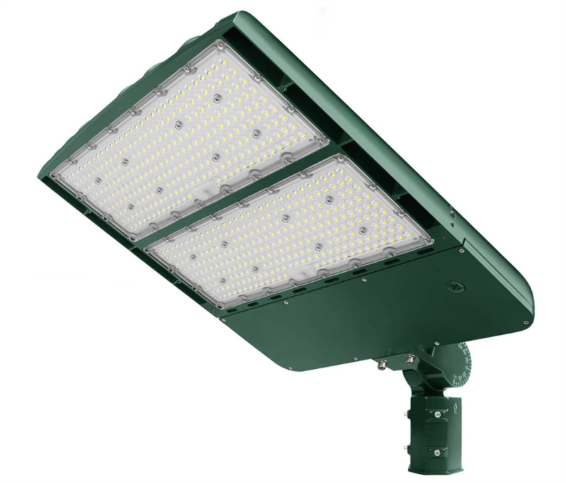 NaturaLED 5206 FXSCL450SW/8CCT3/GN/TT-Z10 LED sports light, 3000K 4000K 5000K color selectable, selectable wattage, green finish