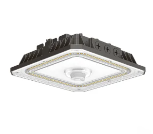 NaturaLED 9742 slim LED canopy fixture 100W selectable CCT black finish