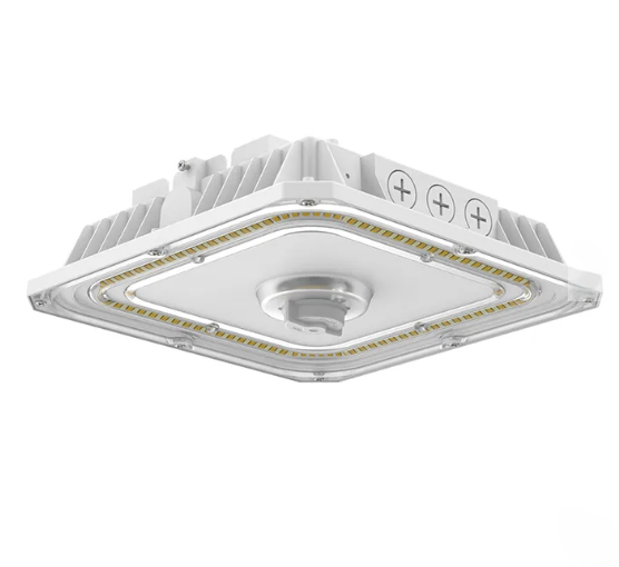 NaturaLED 9743 slim LED canopy fixture 100W selectable CCT white finish