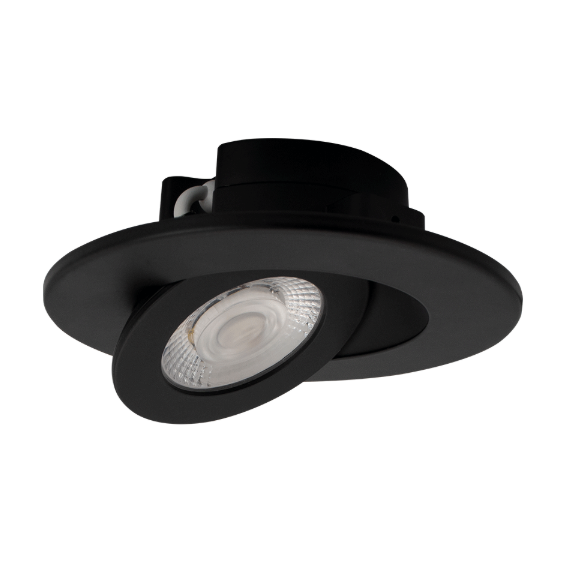 Lotus AD-LED-4-S9W-5CCT-BK-MFG 4in floating gimbal LED downlight, 5-CCT selectable, black trim