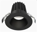 Lotus JXL-COB02-R09W 2in 9W LED recessed downlight, 5-CCT selectable, black trim, black baffle