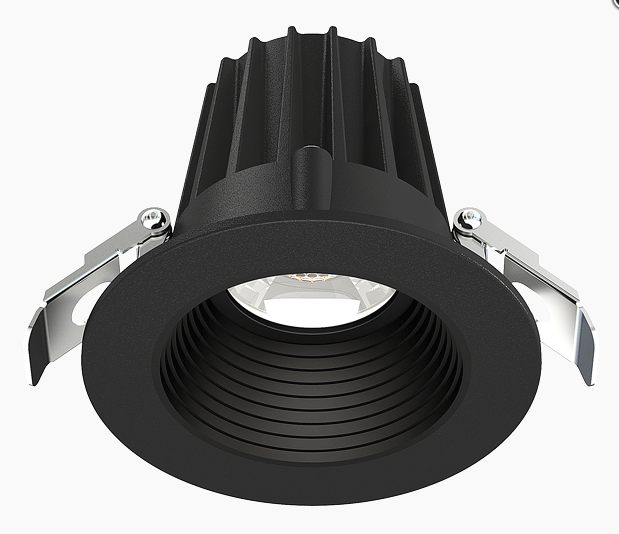 Lotus JXL-COB02-R09W 2in 9W LED recessed downlight, 5-CCT selectable, black trim, black baffle