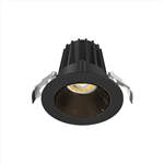 Lotus JXL-COB02-R09W 2in 9W LED recessed downlight, 5-CCT selectable, black trim, black chrome smooth reflector