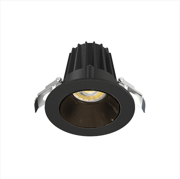 Lotus JXL-COB02-R09W 2in 9W LED recessed downlight, 5-CCT selectable, black trim, black chrome smooth reflector