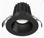 Lotus JXL-COB02-R09W 2in 9W LED recessed downlight, 5-CCT selectable, black trim, black smooth reflector