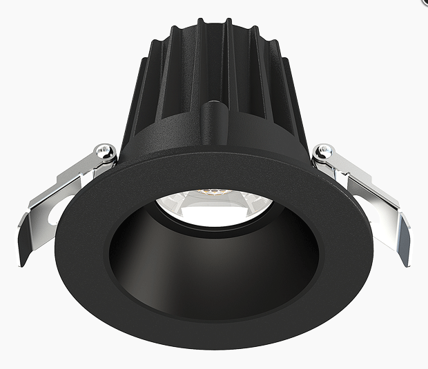 Lotus JXL-COB02-R09W 2in 9W LED recessed downlight, 5-CCT selectable, black trim, black smooth reflector