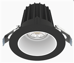 Lotus JXL-COB02-R09W 2in 9W LED recessed downlight, 5-CCT selectable, black trim, white smooth reflector