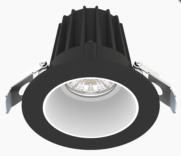 Lotus JXL-COB02-R09W 2in 9W LED recessed downlight, 5-CCT selectable, black trim, white smooth reflector