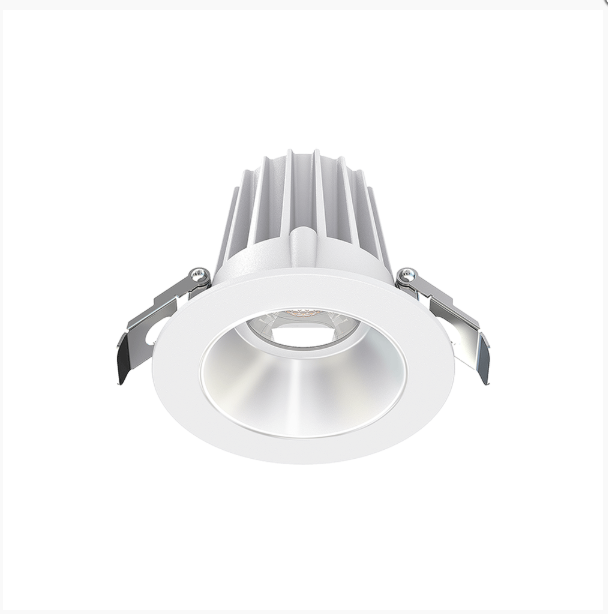 Lotus JXL-COB02-R09W 2in 9W LED recessed downlight, 5-CCT selectable, white trim, smooth alzak (silver) reflector