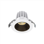 Lotus JXL-COB02-R09W 2in 9W LED recessed downlight, 5-CCT selectable, white trim, smooth black chrome reflector