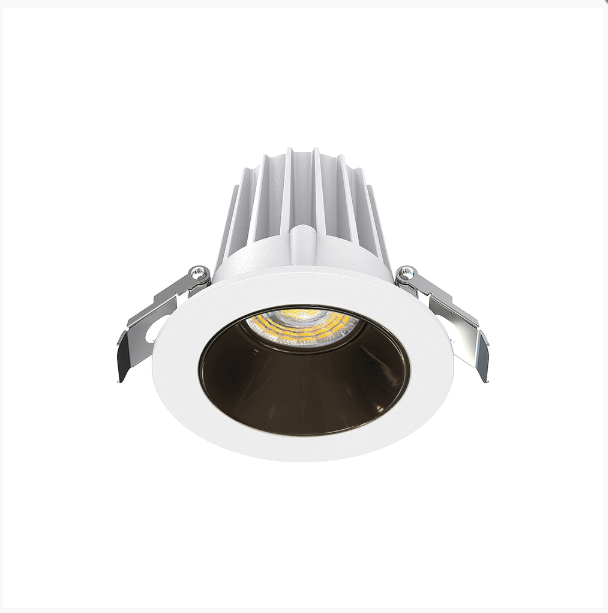 Lotus JXL-COB02-R09W 2in 9W LED recessed downlight, 5-CCT selectable, white trim, smooth black chrome reflector