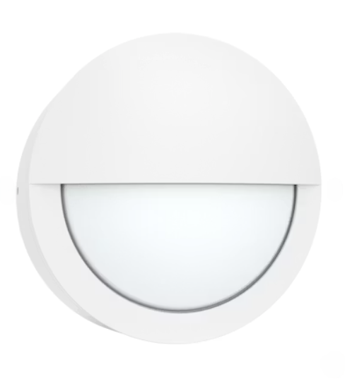 EnVisionLED LED-WPBH-RDSC-3P15-TRI-WH-PC round bulkhead LED wall pack with selectable wattage and CCT, white finish
