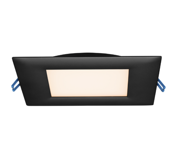 Lotus LL6S-40K-BK 6in 17W LED super thin recessed downlight, 4000K, black trim, smooth reflector