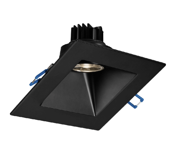Lotus LSG3-32K-5SSL-BK 5 in sloped LED downlight with Dim To Warm 3000K-2000K, black finish