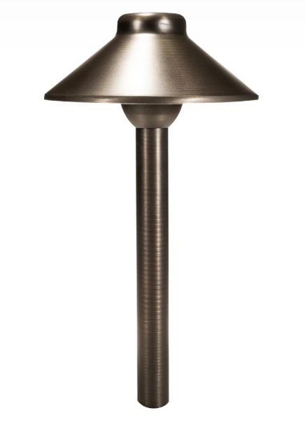 ABBA PLB02-DBF Frosted solid brass lantern-style path light