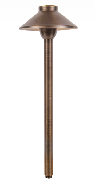 ABBA PLB02-NBC Clear solid brass lantern-style path light