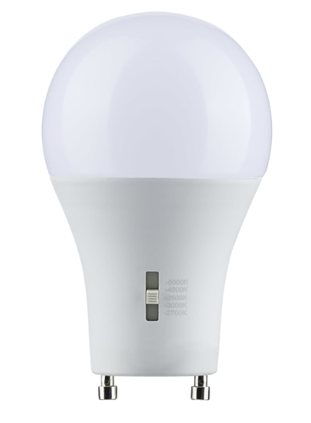 Satco S11796 14W A19 LED bulb with GU24 base and 5 selectable color temperatures