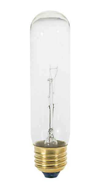 Satco S3250 25 watt T10 clear incandescent bulb with E26 medium base