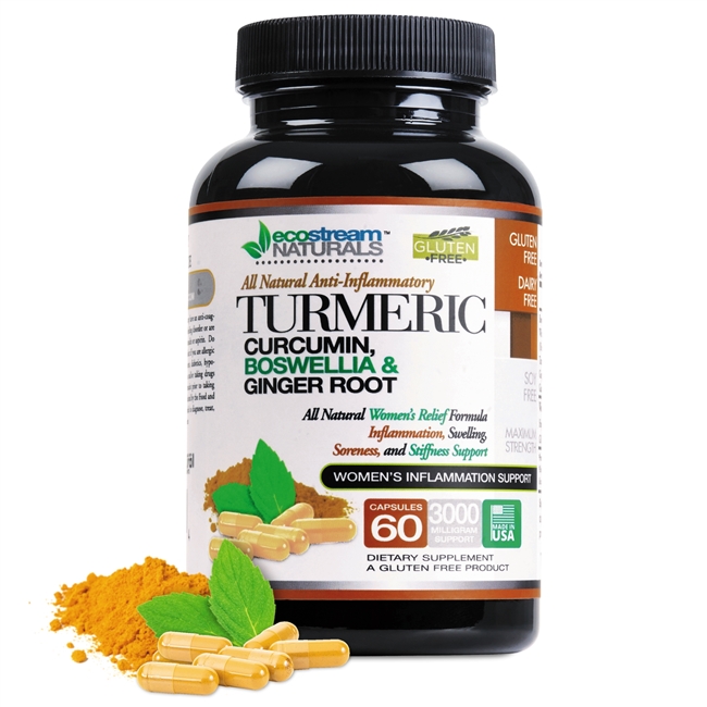 #1 Natural Women's Anti-Inflammatory Formula with Turmeric, Curcumin and added Ginger Root