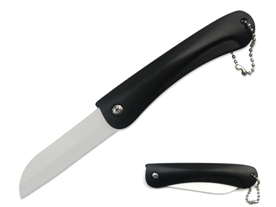 T20999-1 Ceramic Blade Folding Knife Black Handle