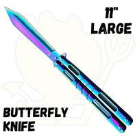 BK117 1060RB Rainbow Butterfly Knife 11"