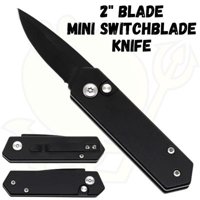 136bk Mini Switchblade Knife w/ 2" Blade