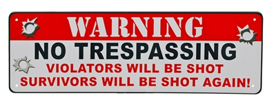Warning No Trespassing Mini Tin Sign