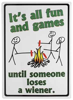 Fun and Games Tin Sign