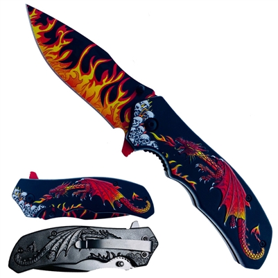 AO162 1934RD Dragon Spring Assisted Knife