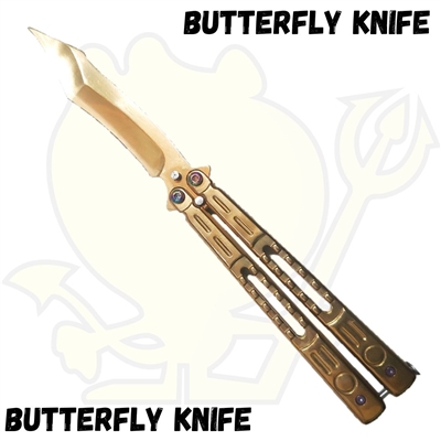 202-3 Gold Butterfly Knife