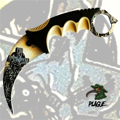 21DT002-75BGY The Dead Shall Rise #1 Plague Karambit Knife