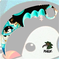 21DT002-75BL Lil Chibi  Penguin Plague Karambit Knife