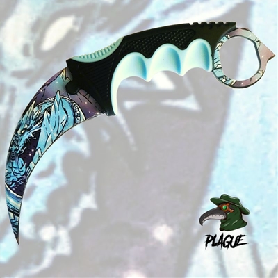 21DT002-75DBL Ice Dragon Plague Karambit Knife