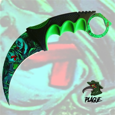 21DT002-75GN SHHHH Plague Karambit Knife