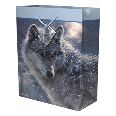 WM409B Gift Bags Wolf in Snow, Sold by the Dozen