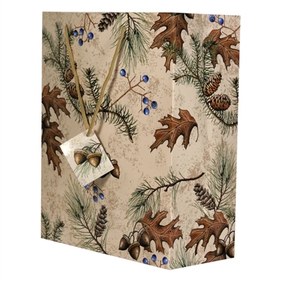 WM504C Gift Bags Acorn and Pine, Sold by the Dozen