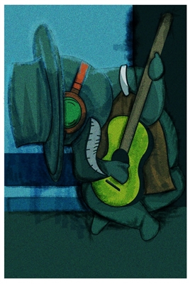 3D Lenticular Picture Old Plague Guitarist