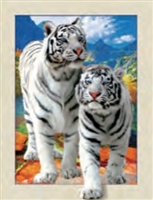 3d lenticular picture of wolf and girl
