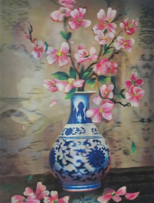 155 3d flipflower blue vase/flower sun/ flowers 2c513