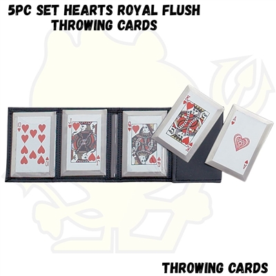 SS5R 5pc Set Hearts Royal Flush Throwing Cards